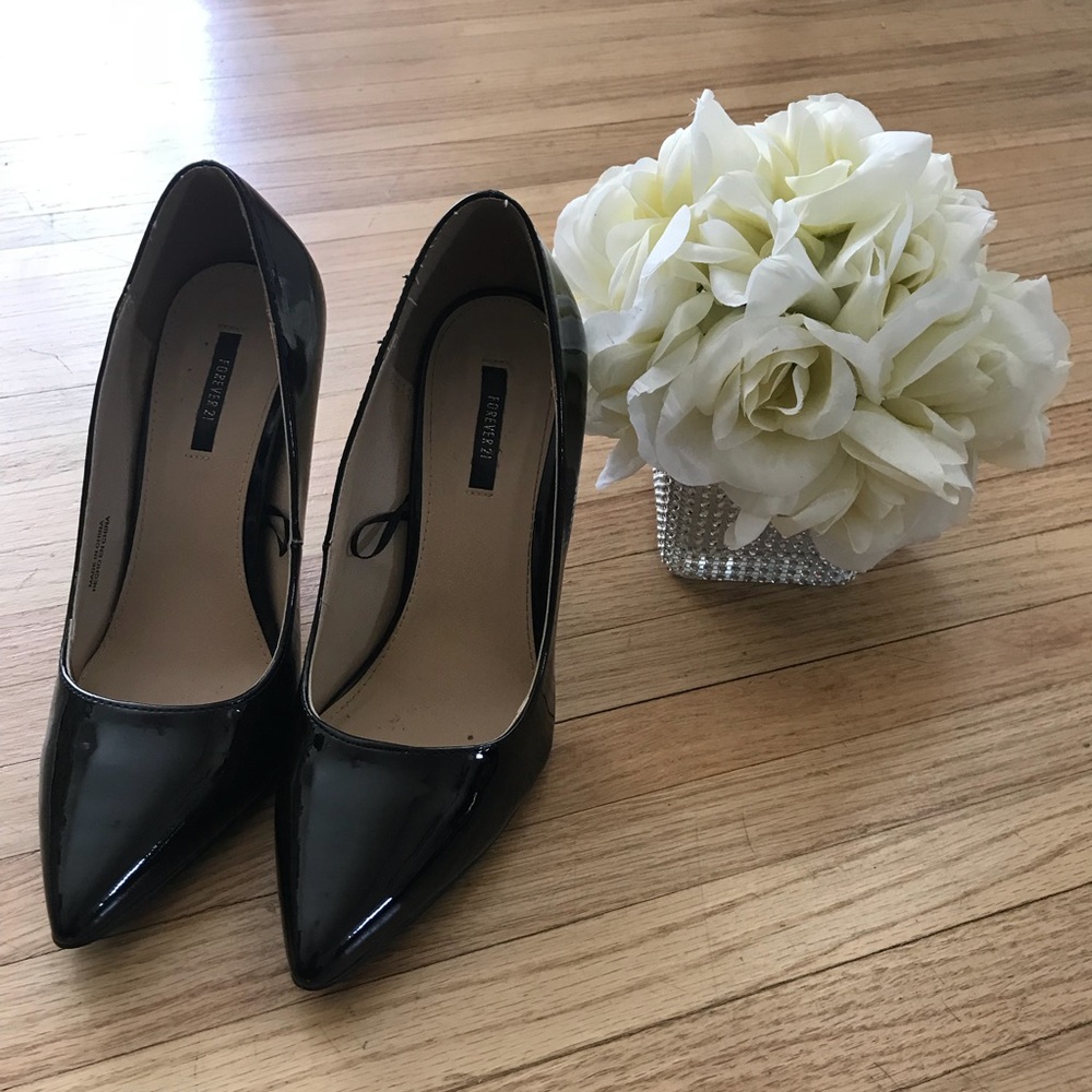Forever 21 Black patent leather stilettos